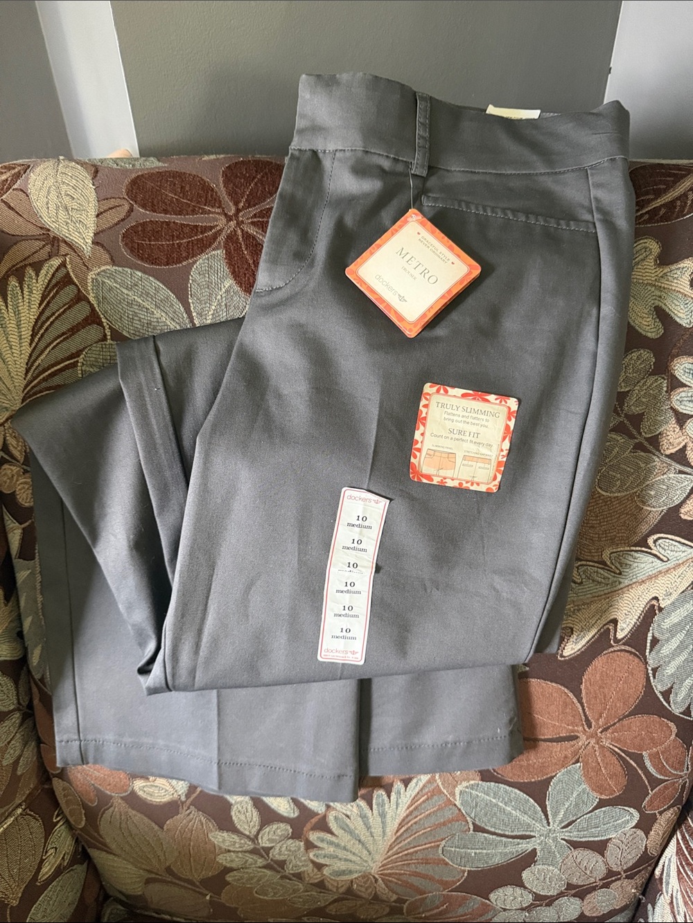 Dockers Gray Women's Straight Leg Trousers